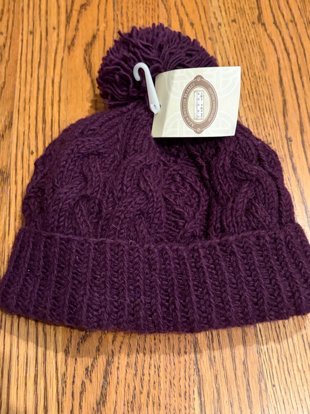 Aran sweater knit hat
